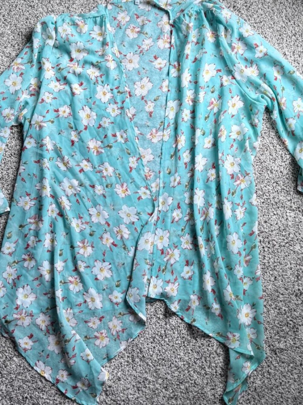 Blue & White floral long sleeve breezy top